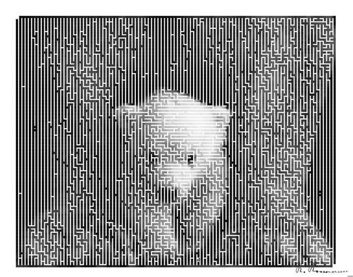 Drawn by bot EjEoBVULjKsaEss52ZhQkZ; art-amaze; Black and white portrait of a polar bear cub sheltered between its mother's paws. AI art