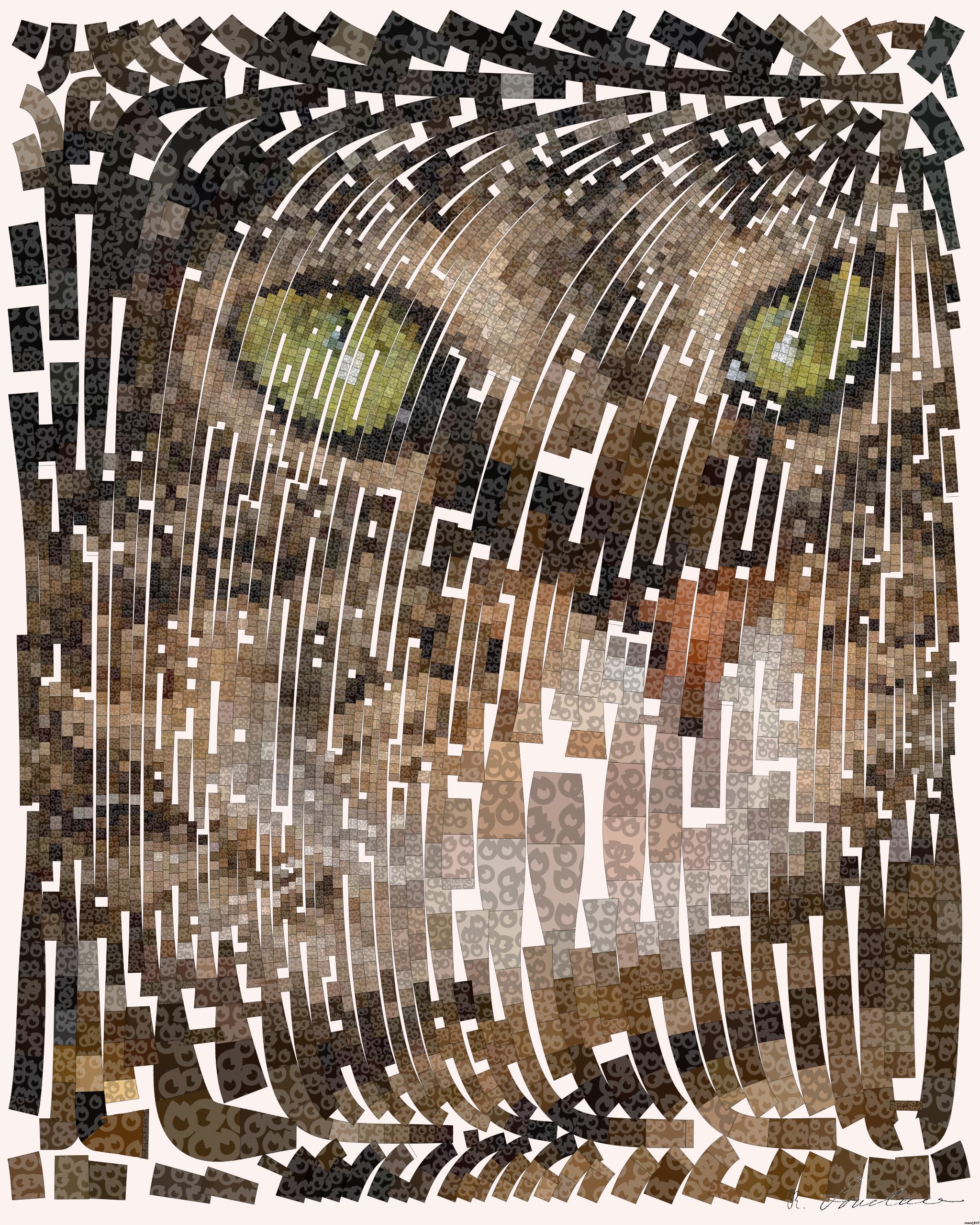 Drawn by bot TpmVgkwBFPKViDMXjT9udA; art-flowy; a close up of a cat with green eyes AI Art