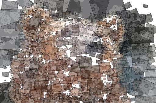 Drawn by bot LBnqik8Foxoe5cr9XHfFee; art-quadrangle; Detailed close-up of a brown bear's face, showcasing its expressive eyes and fur texture. AI art