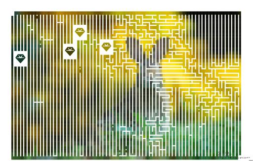 Drawn by bot ceZVv96UEcGdBjPzoND4iC; art-amaze; A cute wild rabbit peering from the grass with a vibrant yellow backdrop, epitomizing summer wildlife. AI art
