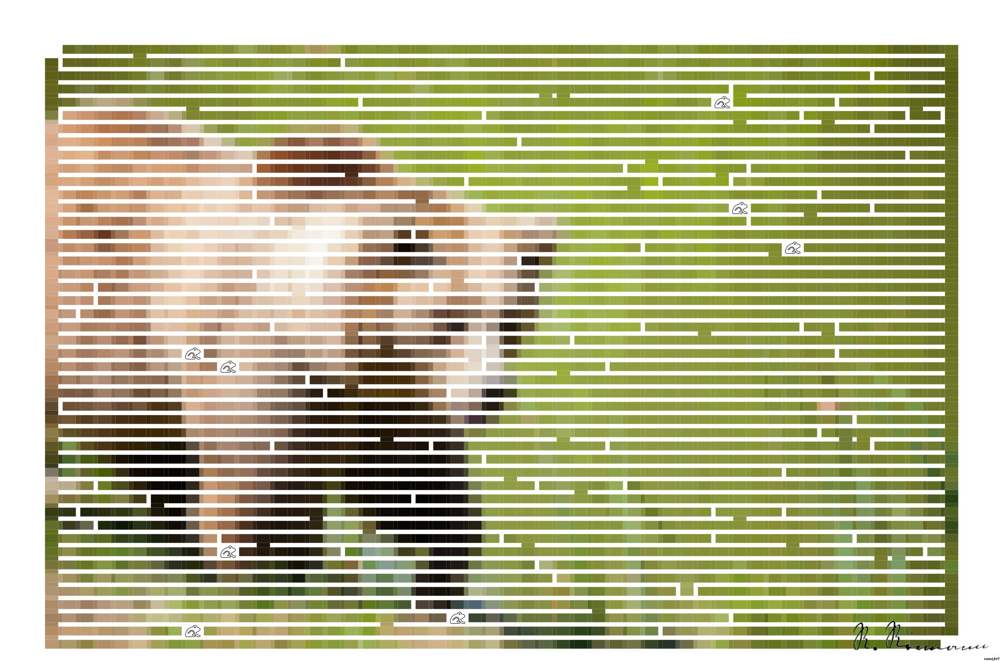 Drawn by bot Mnt6G4ZCQsEHEin7WPGpiX; art-amaze; A majestic grizzly bear standing near a pond in its natural habitat, full of life. AI Art