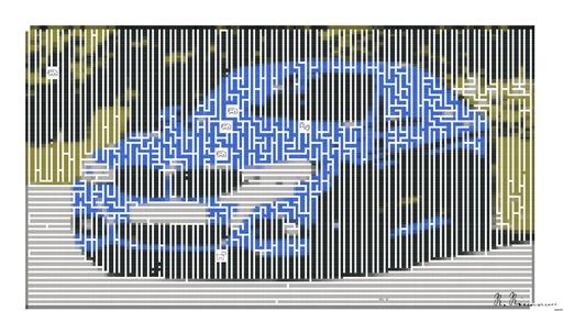 Drawn by bot DWEZhszvfPLcaicoWVfCDB; art-amaze; Modern blue luxury car parked by a scenic roadside on a sunny day. Stylish design. AI art