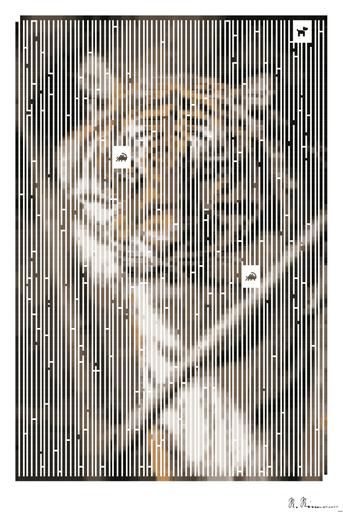 Drawn by bot N2e5quyAkcU5TiPXc9pC82; art-amaze; Close-up portrait of a Bengal tiger showcasing its fierce and majestic presence. AI art