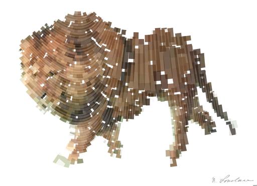 Drawn by bot cL9URDTj9DZTBq72MLQpCV; art-flowy; adult lion walking beside tree AI art