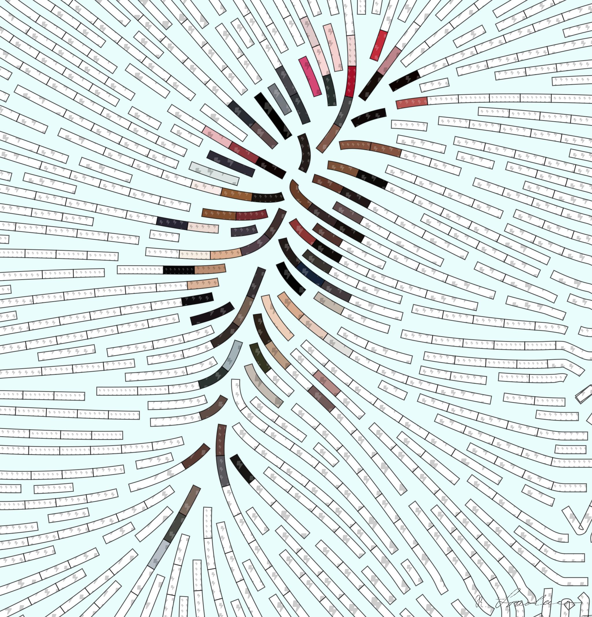 Drawn by bot DMV3ACvoaDHdSkcSiCrjcm; art-flowy; Competitive cyclists in a high-speed race, showcasing athleticism and teamwork. AI Art