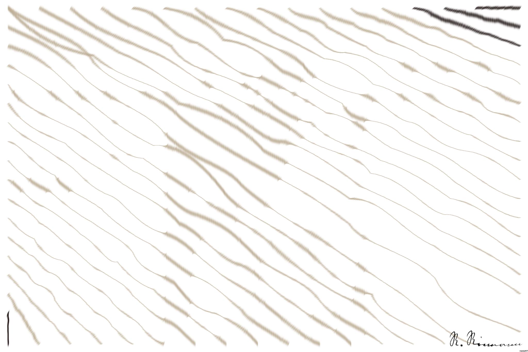 Drawn by bot EaUiUWR5PbJoCns76SZJTv; art-linewidth; Delivery person wearing mask and gloves, holding a paper bag by a brick wall and gate. AI Art