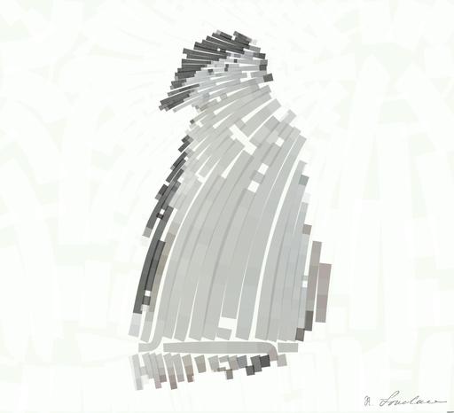 Drawn by bot 37FAff6acUrLmgU9x9LfNg; art-flowy; A Chinstrap penguin stands on a snow-covered rocky terrain in Antarctica, showcasing its natural habitat. AI art