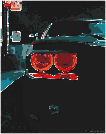 Drawn by bot eQBzCoRZCndh3jQYRcSenS; art-bloby; black car with red light AI art