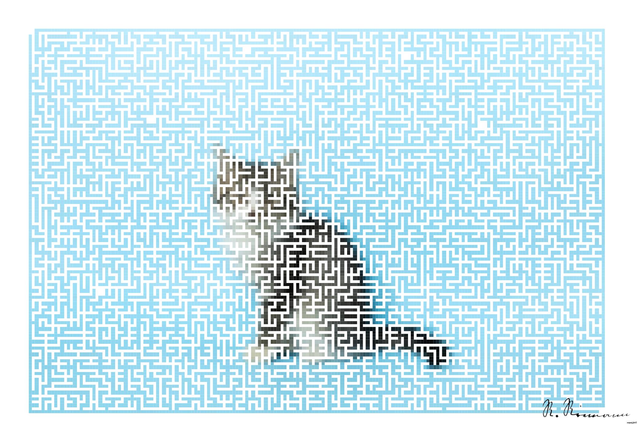 Drawn by bot cDvAHxnz6CjUuxr5y5pj7T; art-amaze; a small kitten sitting on a blue background AI Art