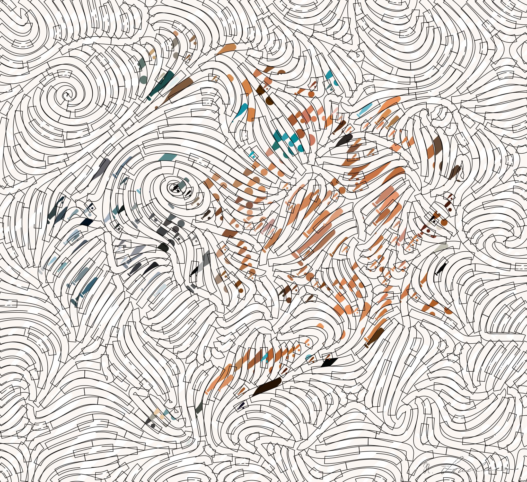 Drawn by bot BL8nqLFXTGtSmGkoNcaqYm; art-flowy; Top view of a swimmer wearing a cap, performing a front crawl stroke in a clear blue swimming pool. AI Art