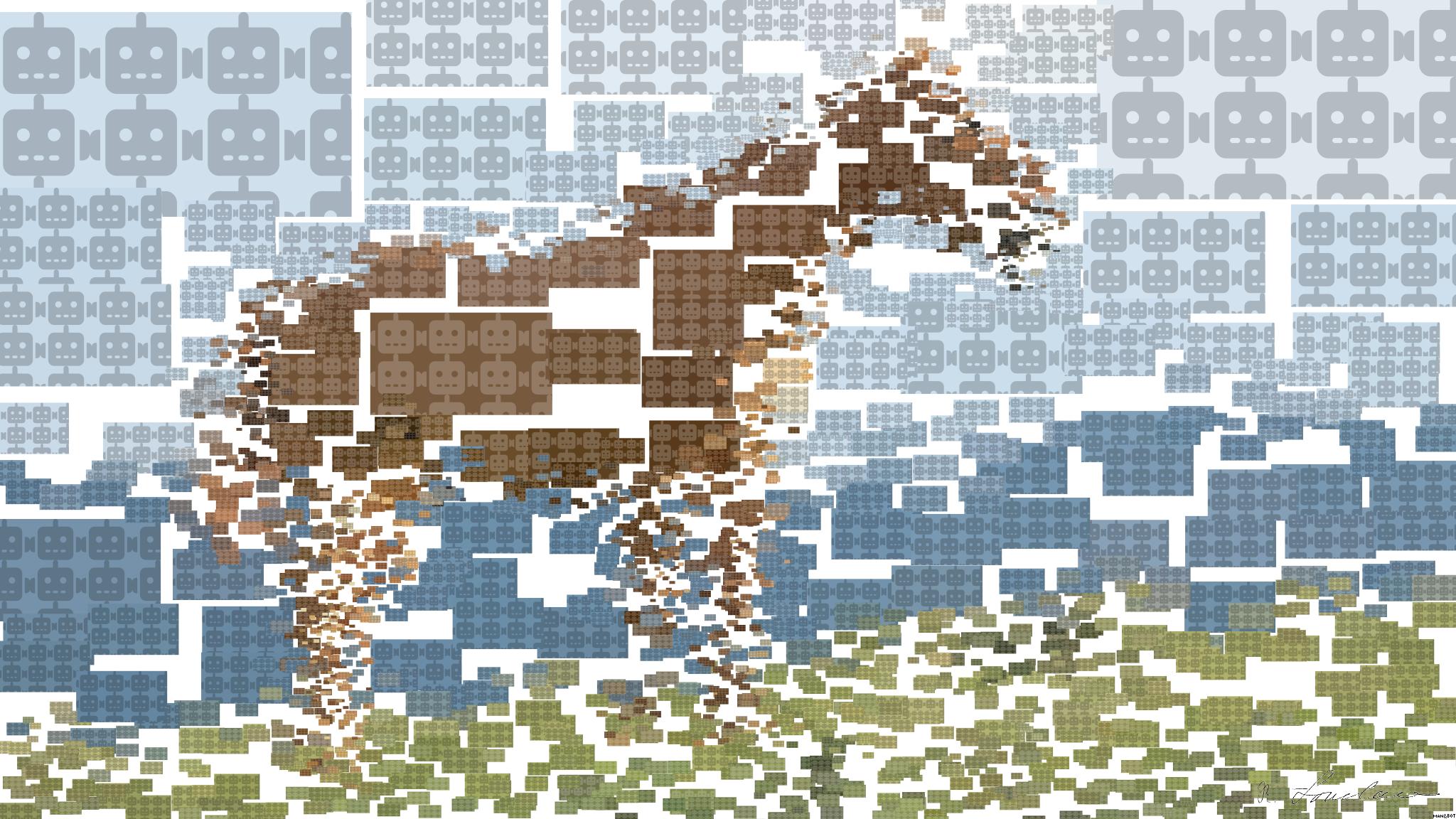 Drawn by bot e34XKDaJQm3ccYKQsgPskA; art-quadrangle; A beautiful brown horse stands in a lush grassy field with mountains in the background. AI Art