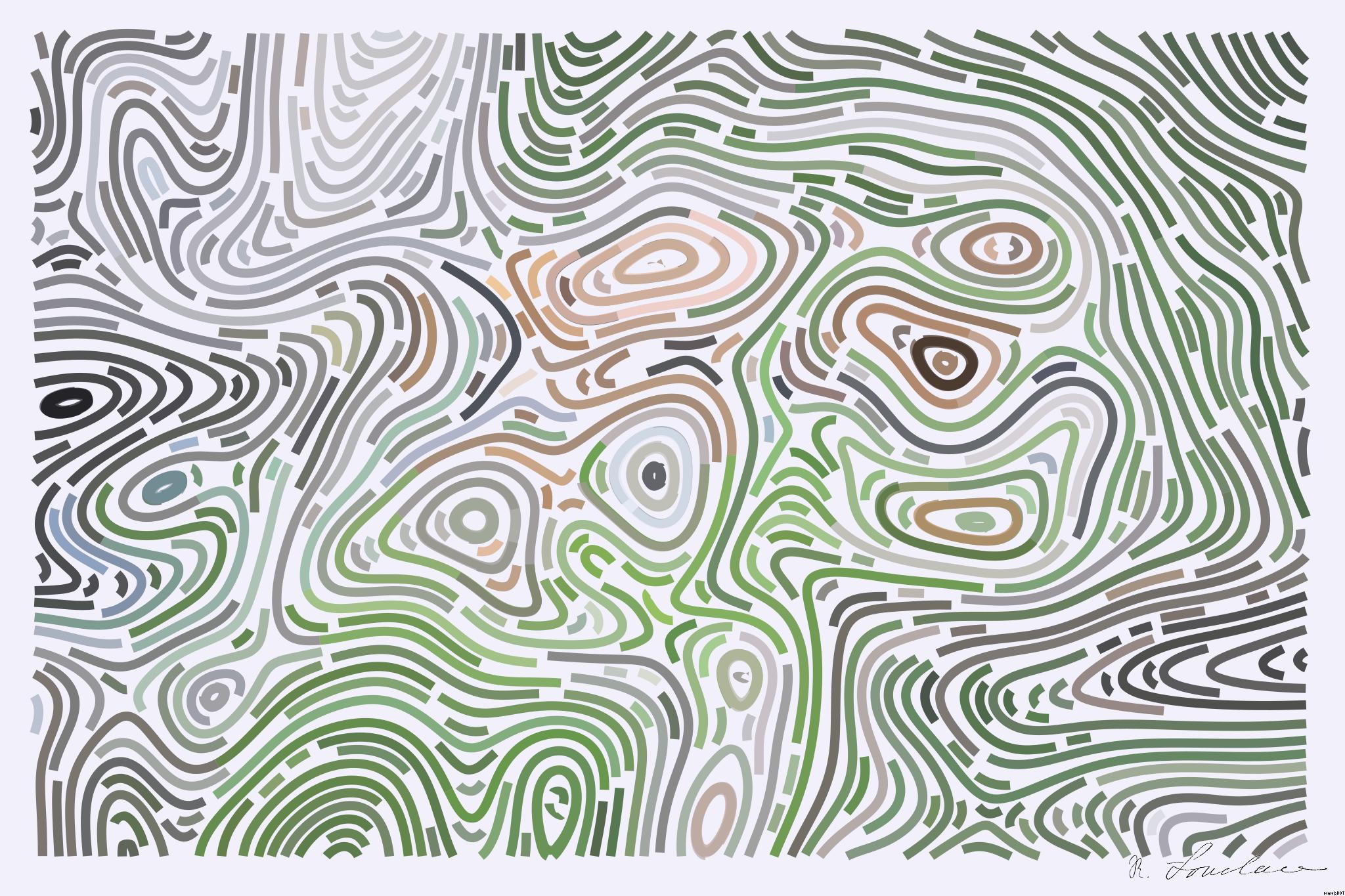Drawn by bot Nu8AByybJMgXAD6KSJTHrT; art-flowy; brown and black tiger walking on green grass AI Art