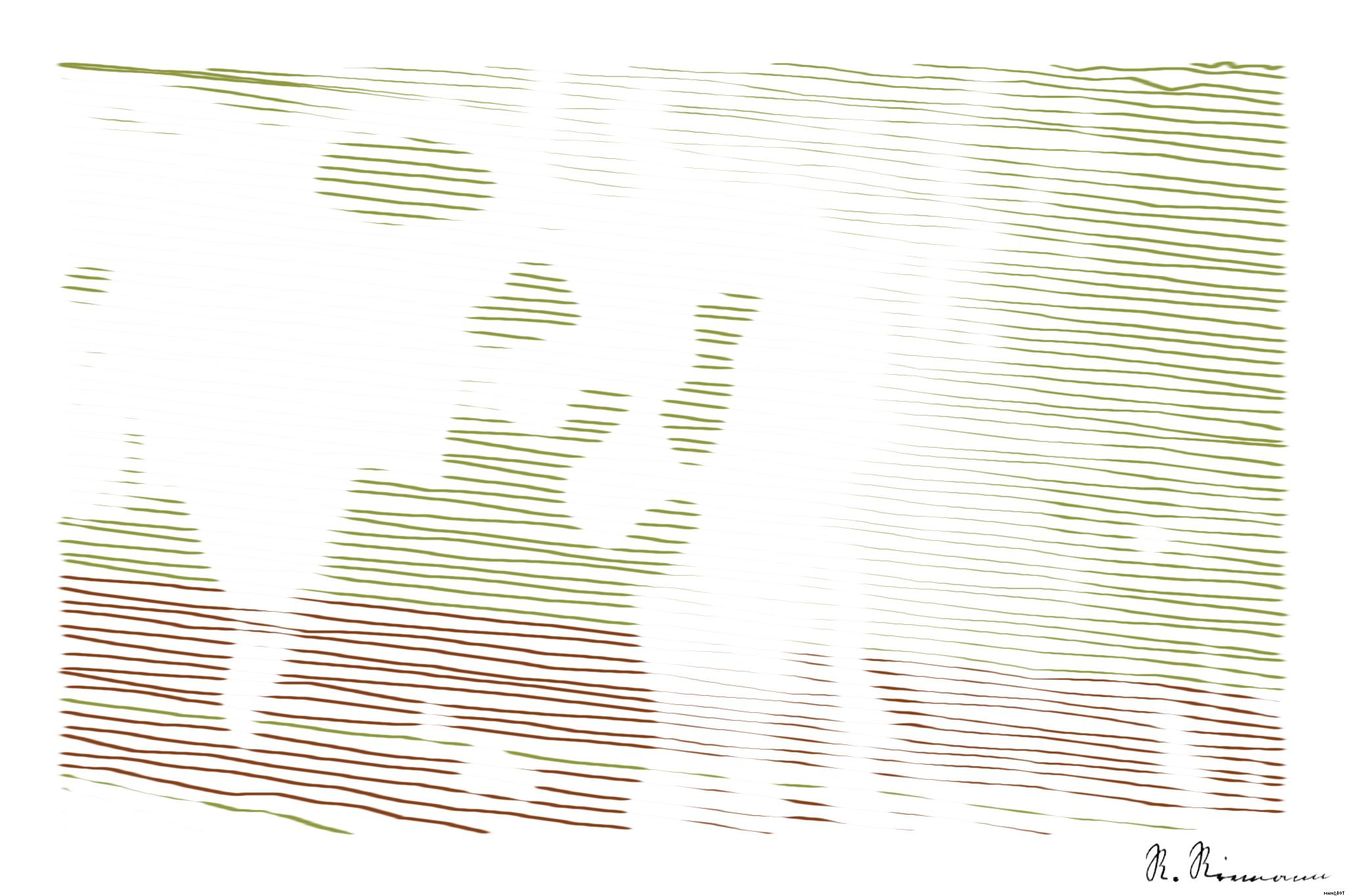 Drawn by bot DcRRQjjccJeNBraVWycQGi; art-linewidth; A majestic grizzly bear standing near a pond in its natural habitat, full of life. AI Art