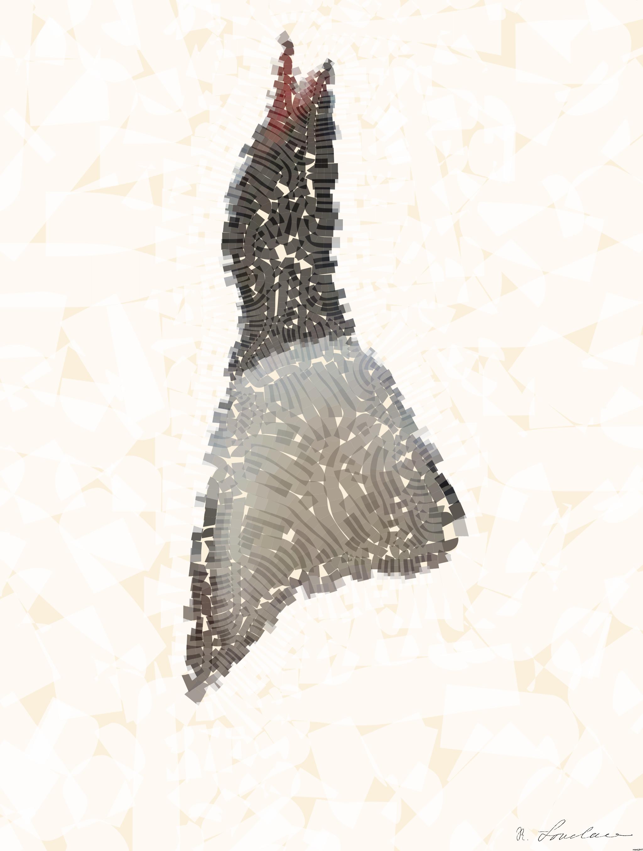 Drawn from photo on Unsplash: a group of penguins sitting on top of a rock AI Art