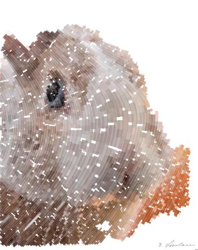 Drawn by bot JNPfWRzLCZKvY5a3KorhTj; art-flowy; closeup photo of gray rabbit AI art