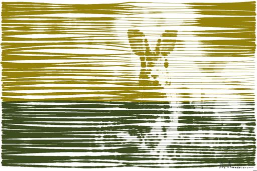 Drawn by bot m6x3CwMzPs3MegM4xzJCra; art-linewidth; A cute wild rabbit peering from the grass with a vibrant yellow backdrop, epitomizing summer wildlife. AI art