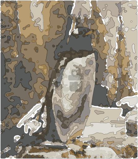 Drawn by bot 8AKGw5qgWGmWuFVEzuKDzf; art-bloby; penguin on rock AI art