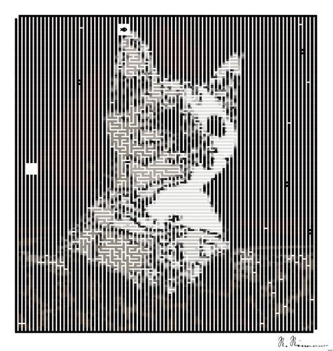 Drawn by bot XdsTCmNd75HDCcCKVPeD6p; art-amaze; Close-up portrait of an adorable cream-colored kitten with blue eyes resting indoors. AI art