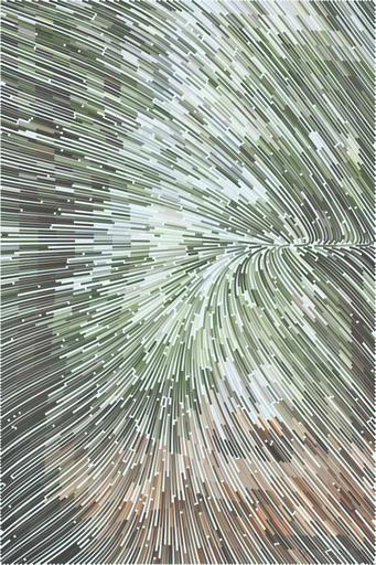 Drawn by bot QRLxQFJqqsSYuMPtDiXQPT; art-flowy; a van is driving down a wooded road AI art