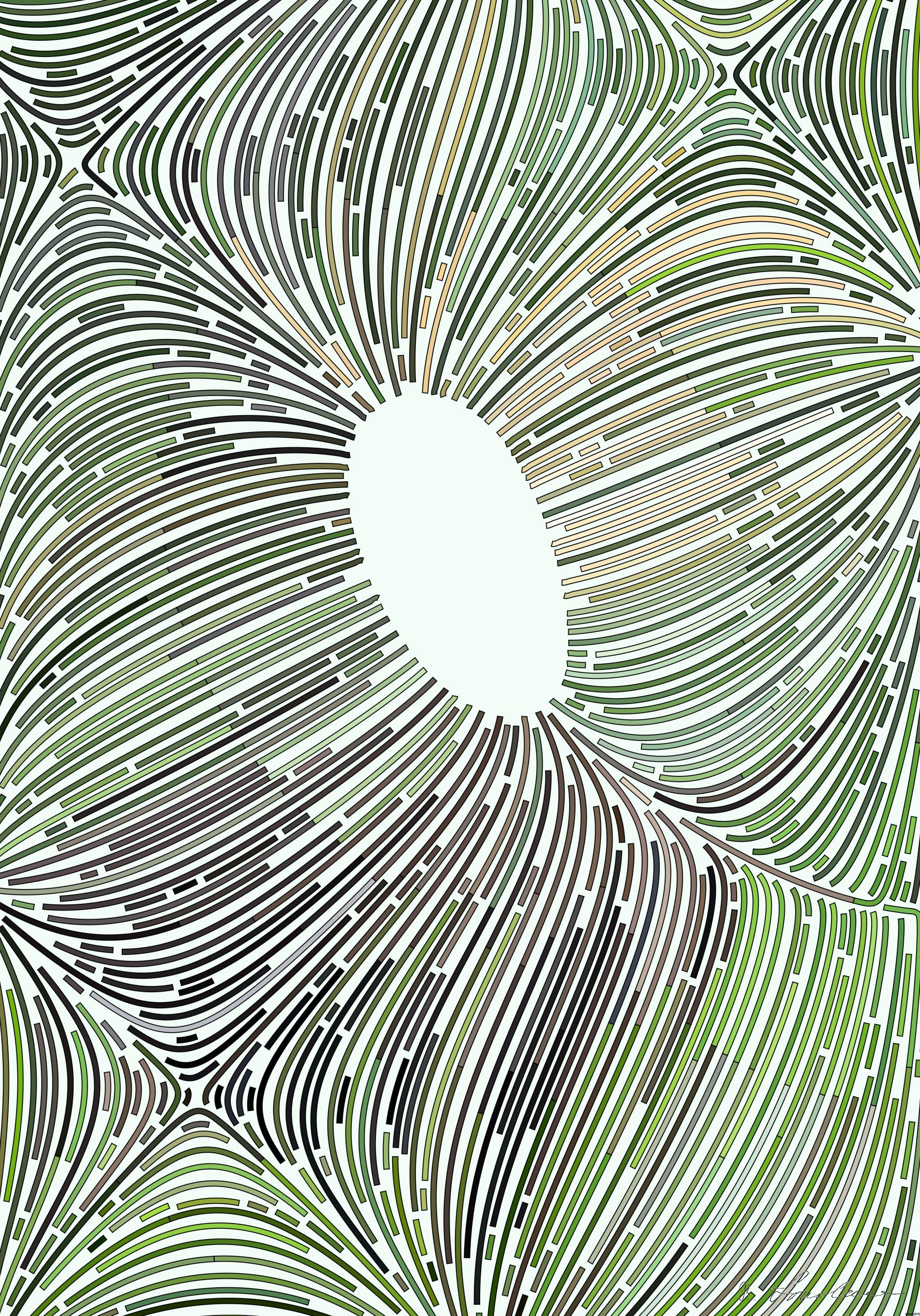 Drawn by bot S9psCgdbJRGu4kV7jnkvSR; art-flowy; Juvenile Brown Bear in the summer pine forest. Natural habitat. Scientific name: Ursus arctos. AI Art