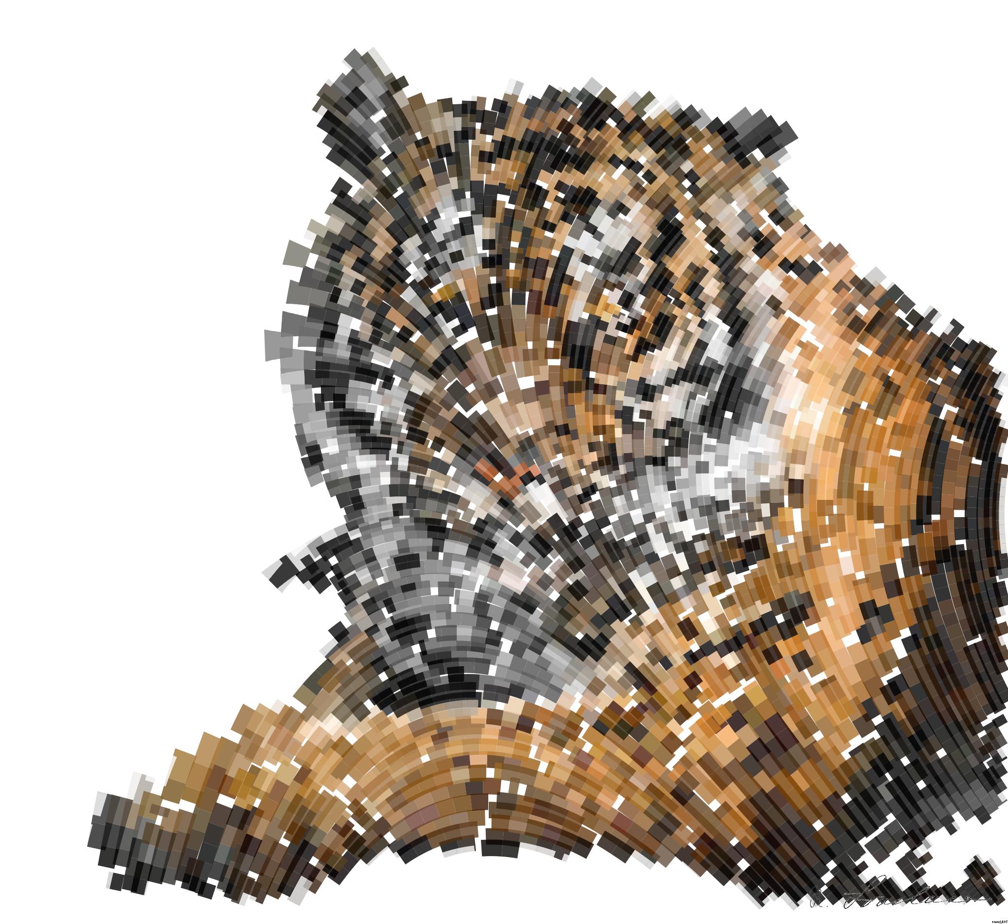 Drawn by bot m3yequdaRKKbG8LKGXkqWb; art-flowy; Close-up portrait of a Bengal tiger showcasing its fierce gaze and striking stripes in a dramatic setting. AI Art