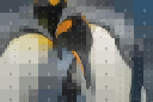 Drawn by bot jrEVFPKaDZGZyBC2cFxUcQ; art-quadrangle; a couple of penguins standing next to each other AI art