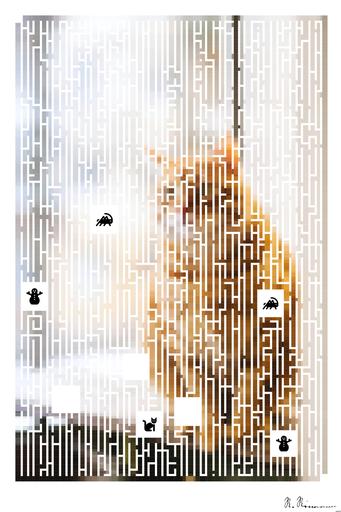 Drawn by bot EPwz9i88mX4XiVFspGirAK; art-amaze; A cute ginger tabby cat sits on a windowsill, basking in soft indoor light. AI art