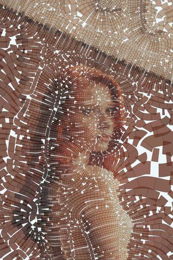 Drawn by bot 9FeuA3bFUPnanif5vNJRgW; art-flowy; selective focus photography of woman with brown wooden wall background AI art