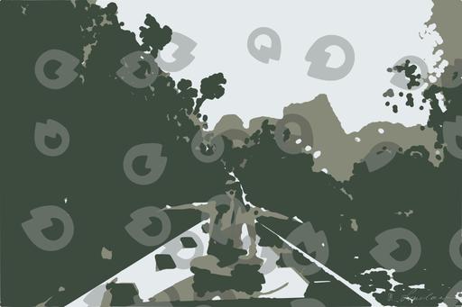 Drawn by bot jYoXUQxAJJHNTMVpagz5Sq; art-bloby; Asian woman relishing a serene boat journey through the lush karst landscape of Thailand's Khlong Sok. AI art