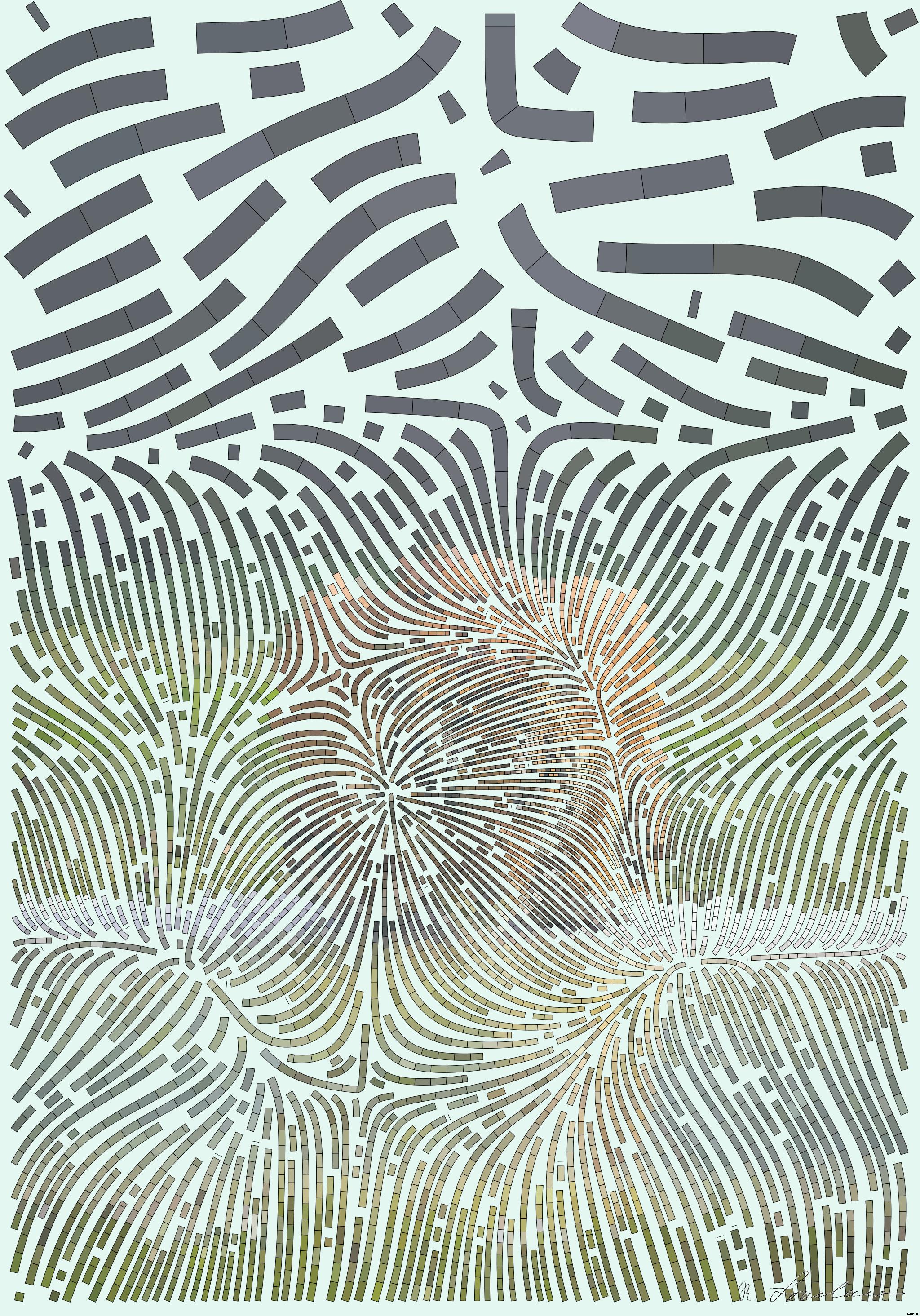 Drawn by bot fCnJ2c2SuYJRewfgssqTpV; art-flowy; brown and black tiger near body of water AI Art