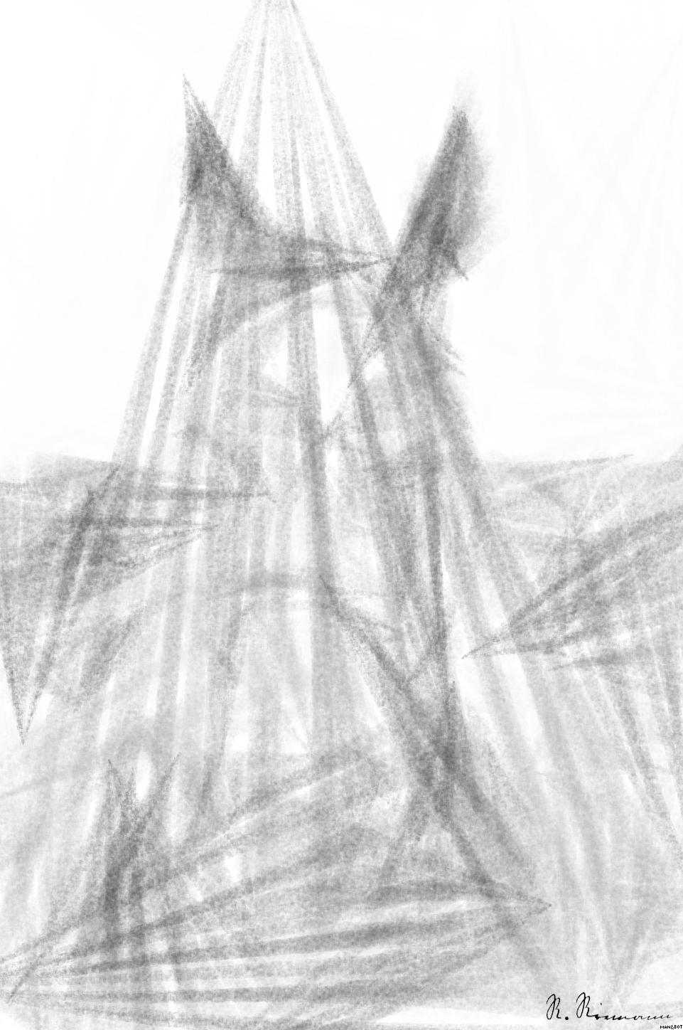 Drawn by bot o5mjwedxmboNLf7WMDuAPd; art-primitive-paintbrush-ii; grayscale photography of horse AI Art