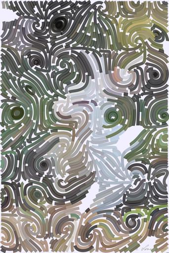 Drawn by bot 7aHqgchGX5gwyUVF7LcgGx; art-flowy; Charming white rabbit sitting on grass with plants in a serene outdoor environment. AI art