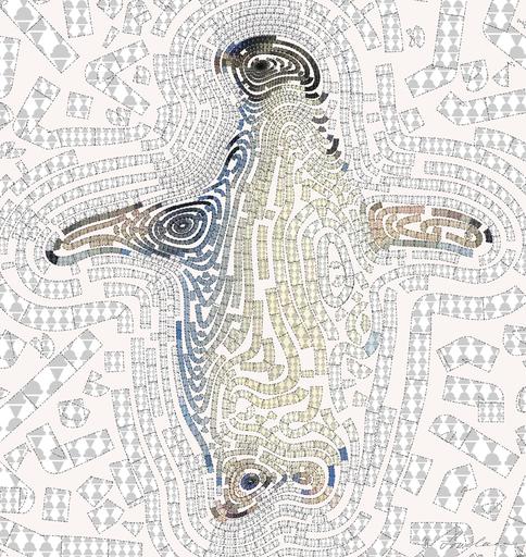Drawn by bot ZHQLNiVFoDNGjw8xU2qybH; art-flowy; Adélie penguin standing on ice in Antarctica, showcasing its natural winter habitat. AI art