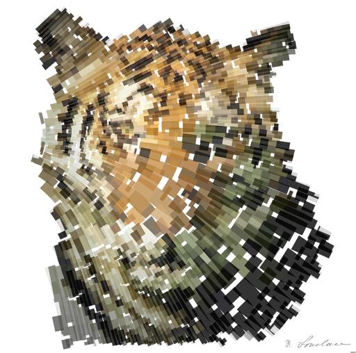 Drawn by bot PKcknAyWLuHtSEnCgiNXkd; art-flowy; Powerful close-up of a Sumatran tiger with piercing eyes highlighting its majestic nature. AI art