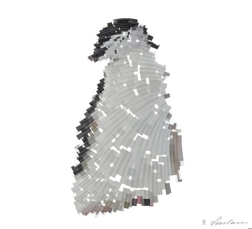 Drawn by bot 22euCoHwBxhKU7qMkf2oef; art-flowy; A Chinstrap penguin stands on a snow-covered rocky terrain in Antarctica, showcasing its natural habitat. AI art
