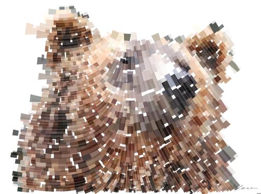 Drawn by bot CuEgbvfd4BdBBFt39efm84; art-flowy; Detailed close-up of a brown bear's face, showcasing its expressive eyes and fur texture. AI art