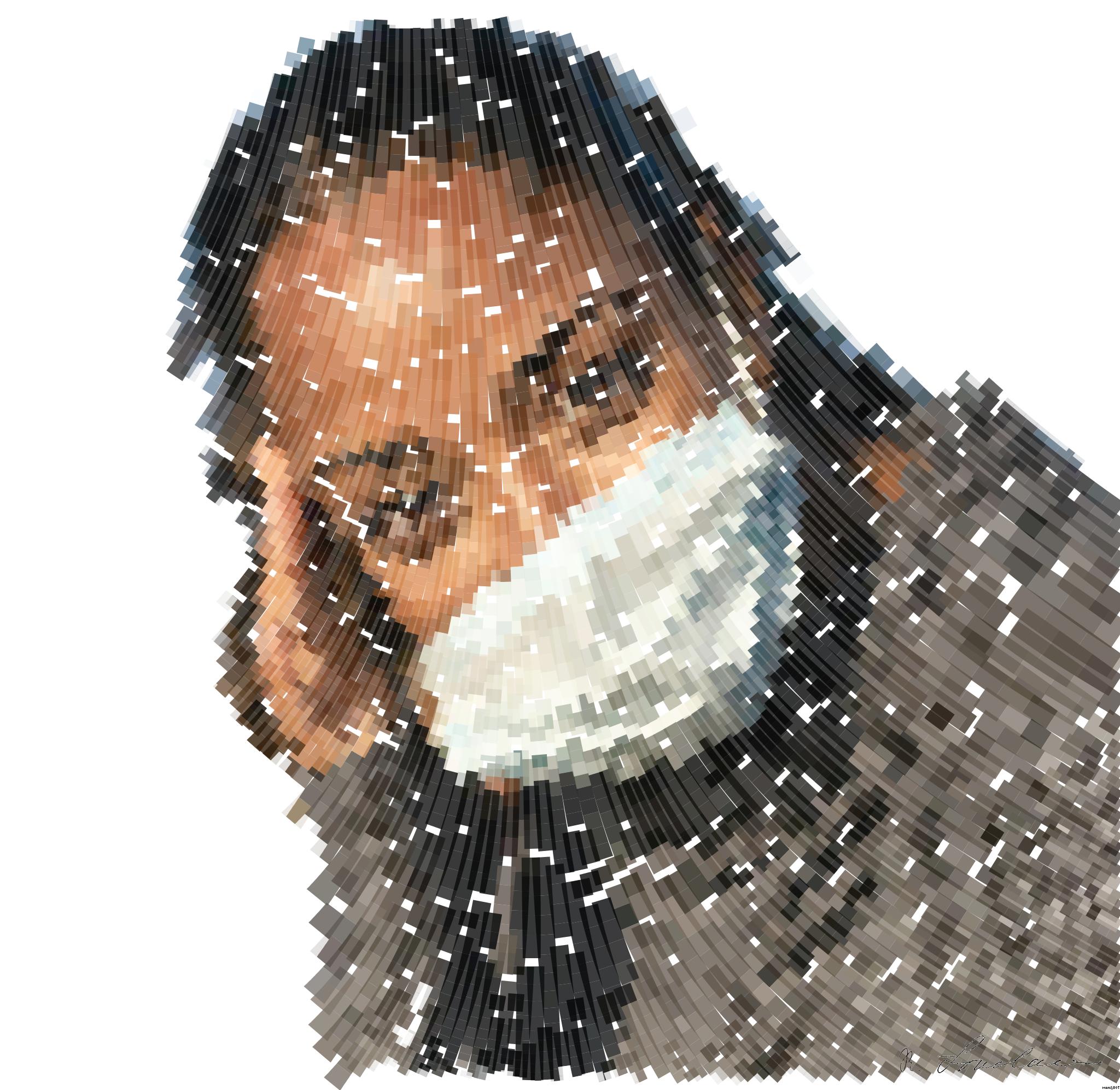 Drawn by bot mfGJnC4Yrcsu592MWsnDjX; art-flowy; Close-up portrait of a woman wearing a face mask, enjoying a moment in the sunlight. AI Art