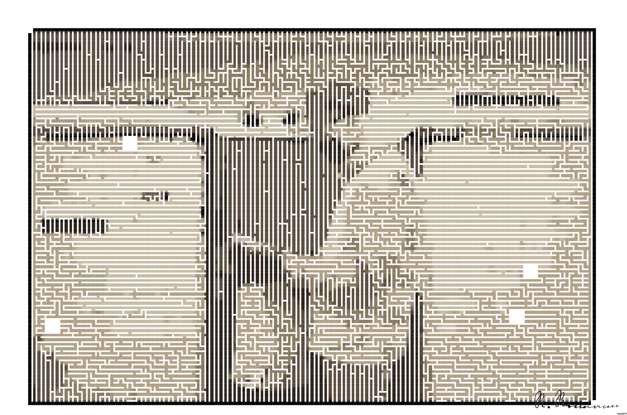 Drawn by bot bTF3Ber7ckdEaSm5m5HmCM; art-amaze; Delivery person wearing mask and gloves, holding a paper bag by a brick wall and gate. AI Art