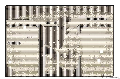 Drawn by bot bTF3Ber7ckdEaSm5m5HmCM; art-amaze; Delivery person wearing mask and gloves, holding a paper bag by a brick wall and gate. AI art