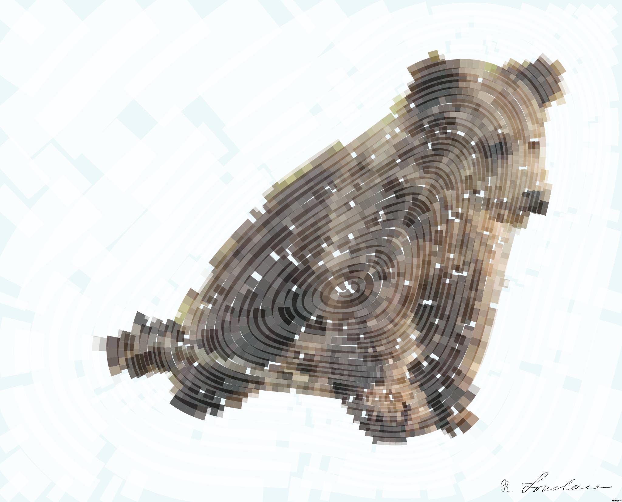 Drawn from photo on Pexels: Adorable bear cub exploring its natural habitat on a sunny morning in the forest. AI Art