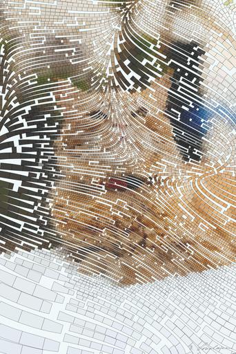 Drawn by bot 8eBfKasJ9asdqKhhgUqPmM; art-flowy; A fluffy ginger cat relaxes outdoors, exuding a playful and laid-back vibe. AI art