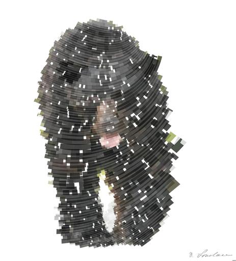 Drawn by bot AcwFDQhM2DviXhPcgKVYTG; art-flowy; A Black Bear Portrait in the woods. AI art