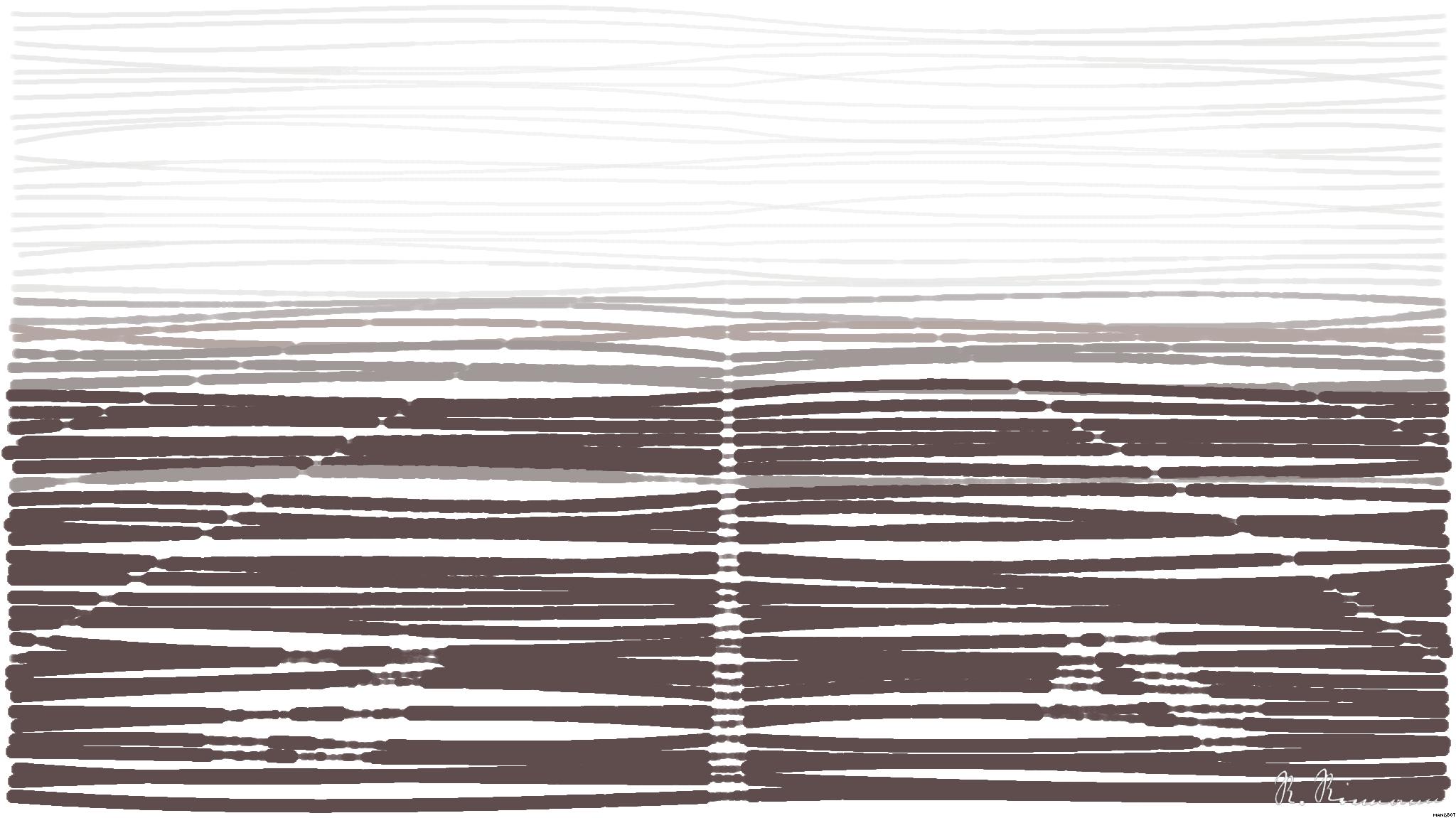 Drawn by bot Tg3oF9FzcEhj2NiCzUoog3; art-linewidth; A foggy track field with visible lane numbers and white lines. AI Art