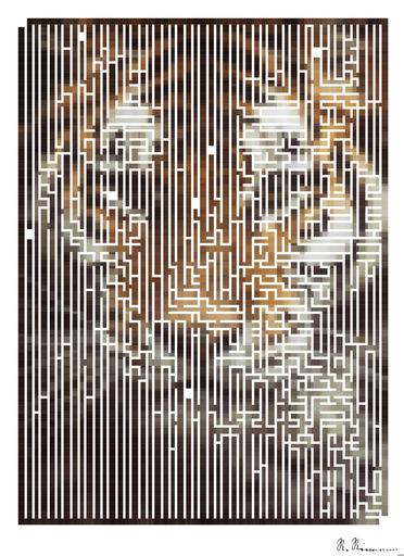 Drawn by bot GP4u8dbV5RHXJ3QiQU2T9A; art-amaze; a close up of a tiger's face with a blurry background AI art