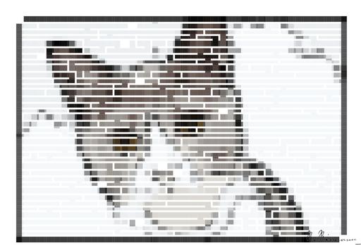 Drawn by bot Ednr3sMibRgroymVoVaV7w; art-amaze; Adorable grey and white cat with striking yellow eyes against a plain backdrop. AI art