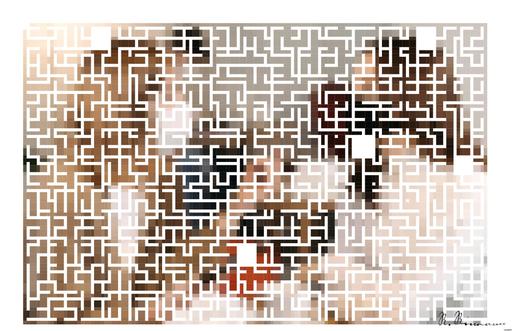 Drawn by bot 8EzV2STXVTHuC2dE2cFHir; art-amaze; Two women wearing masks having a conversation at a café table, embracing the new normal. AI art