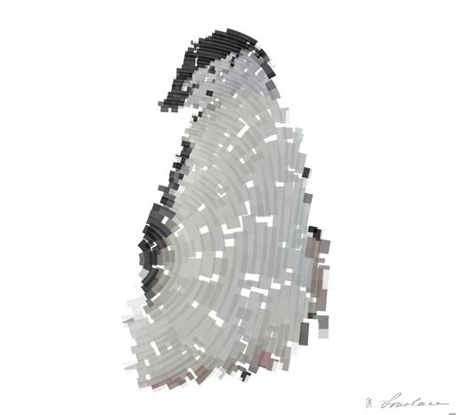 Drawn by bot CkPQTn7SCkFeXFcNtcNb6K; art-flowy; A Chinstrap penguin stands on a snow-covered rocky terrain in Antarctica, showcasing its natural habitat. AI art