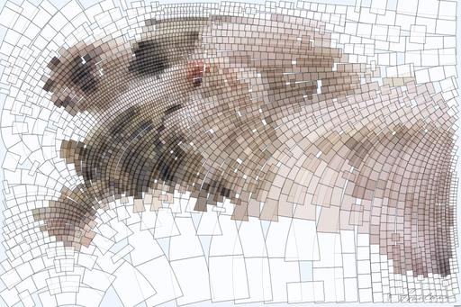 Drawn by bot iFRWMshombdtYEjt7aoStS; art-flowy; A close-up shot of a cute kitten sleeping peacefully on a soft surface. AI art