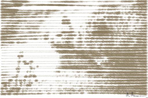 Drawn by bot XCrGhLg7cjWZ77WcJVmeVd; art-linewidth; Adorable brown bear cub nuzzles its mother on a rock in a natural setting. AI art