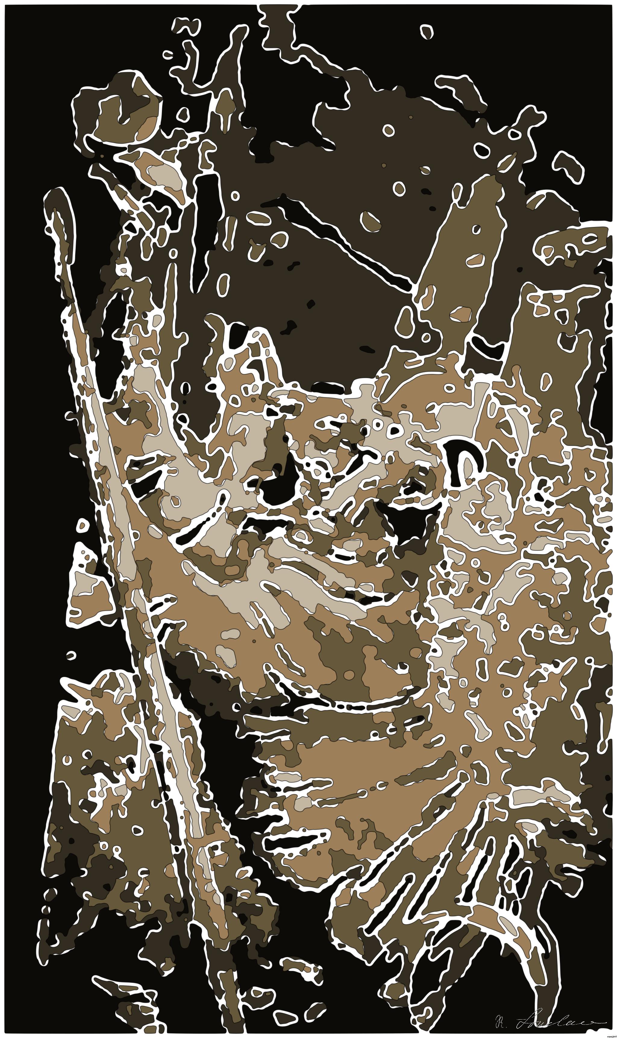Drawn by bot EuKvLvxV7LcT7Hmv95Cnsz; art-bloby; brown and black tiger on forest during daytime AI Art
